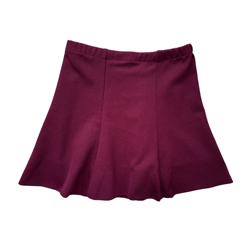 Vintage 70s Arpeggio Missy Petite Burgundy Mini Skater Skirt | Extra-Small