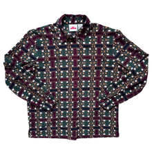 Load image into Gallery viewer, Vintage 1990s Alia Burgundy Green and Navy Graphic Blouse | Large
