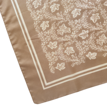 Load image into Gallery viewer, Monique Martin Beige Leaves Square Scarf

