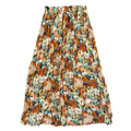 Vintage 80s-90s Emblem Orange and Green Floral Maxi Skirt | Small - Medium