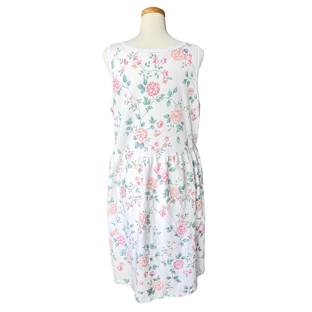 Functionals Skater Dress with Pink and Green Floral Pattern | XL / 2X