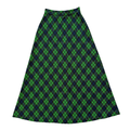 Navy and Green Argyle Maxi Skirt | Extra-Small / Small