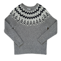 Vintage 90s Y2K Wind River Blue and Grey Fair Isle Knit Sweater | Medium - Large