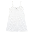 Vintage 70s-80s Image Intimates White Lace Trim Slip Dress | Medium