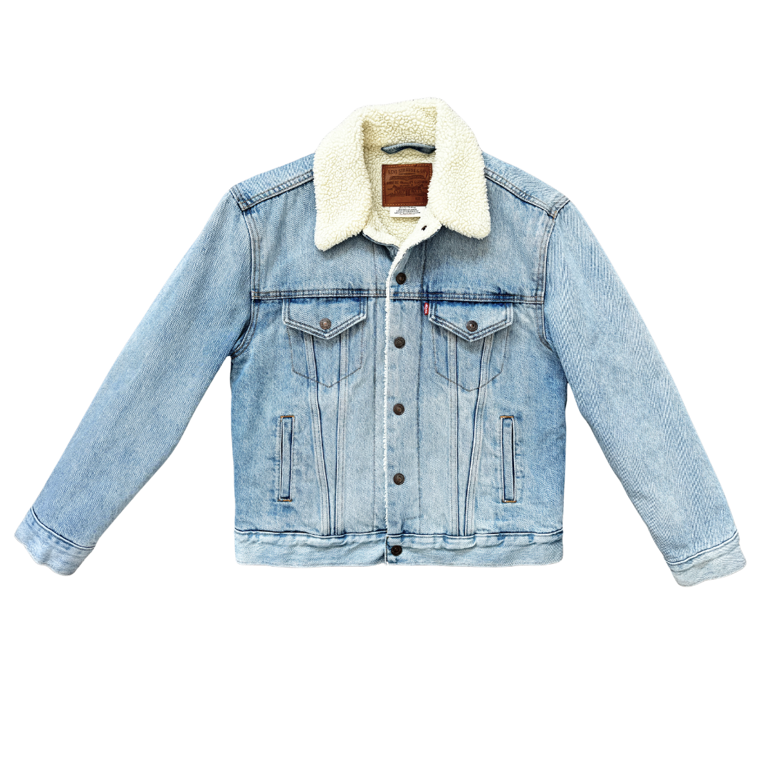 Light Wash Levi's Denim Sherpa Jacket | Extra-Small / Small