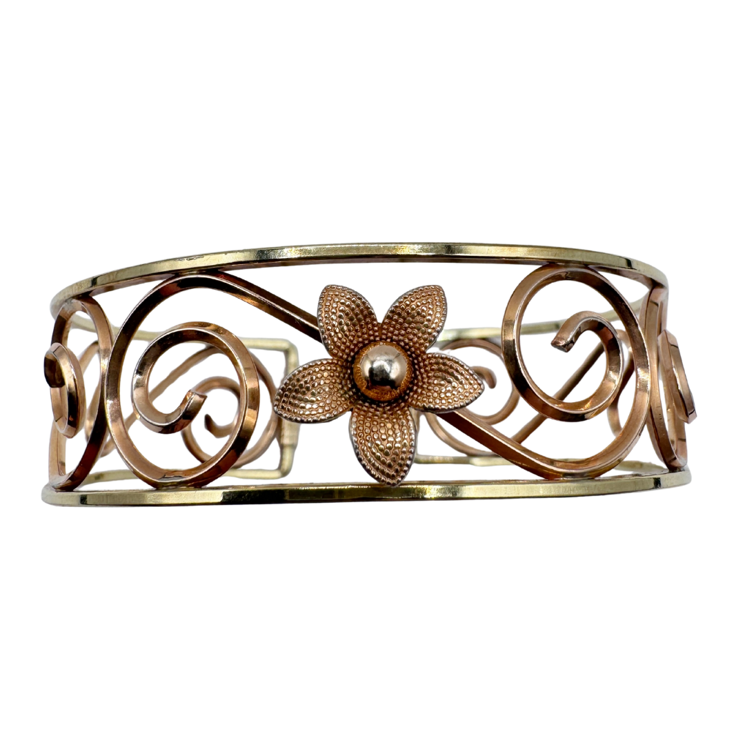 Krementz Gold Plated Floral Cuff