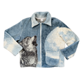 Hand Crafted Howling at the Moon Recycled Blanket Coat | Large