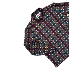 Load image into Gallery viewer, Alia Burgundy Green and Navy Graphic Blouse | Large
