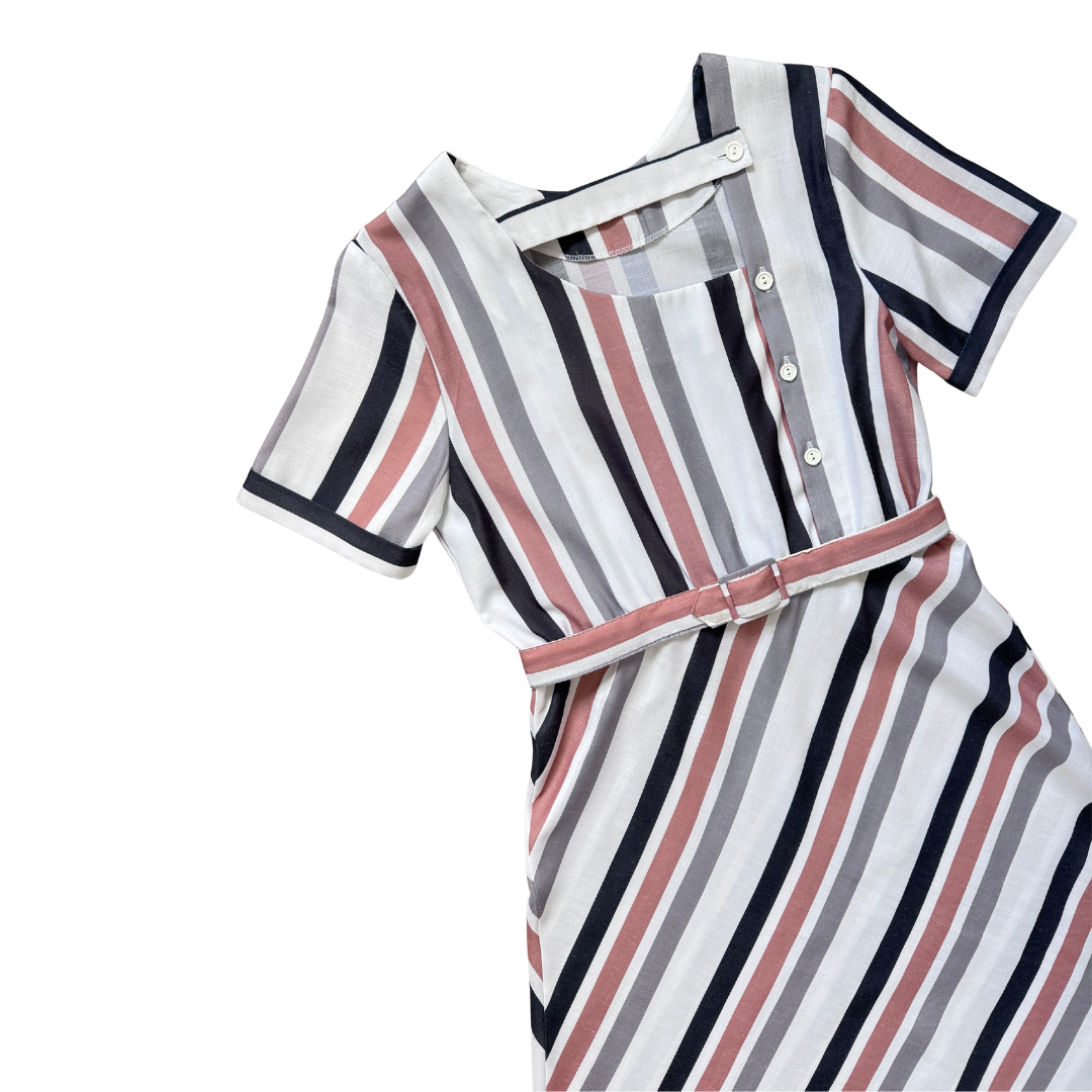 Lori Striped Linen Blend Dress | Medium-Large