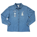 Vintage 90s Northern Reflections Winter Wonderland Denim Shirt | Medium