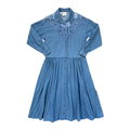Jessie Jeanswear Denim Maxi Dress with Lace Applique | Medium-Large