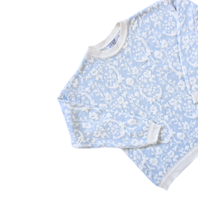 Load image into Gallery viewer, Jump by Eve Roth Blue and White Floral Sweater | Large
