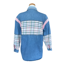 Load image into Gallery viewer, Denim and Pink Flannel Plaid Shirt | Small-Medium
