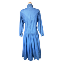Load image into Gallery viewer, Jessie Jeanswear Denim Maxi Dress with Lace Applique | Medium-Large
