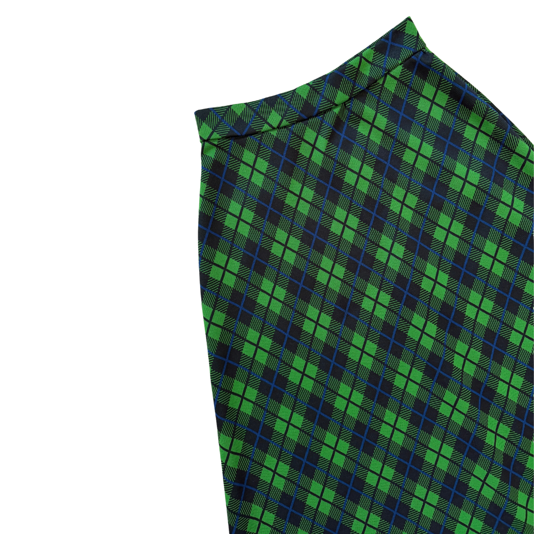 Navy and Green Argyle Maxi Skirt | Extra-Small / Small