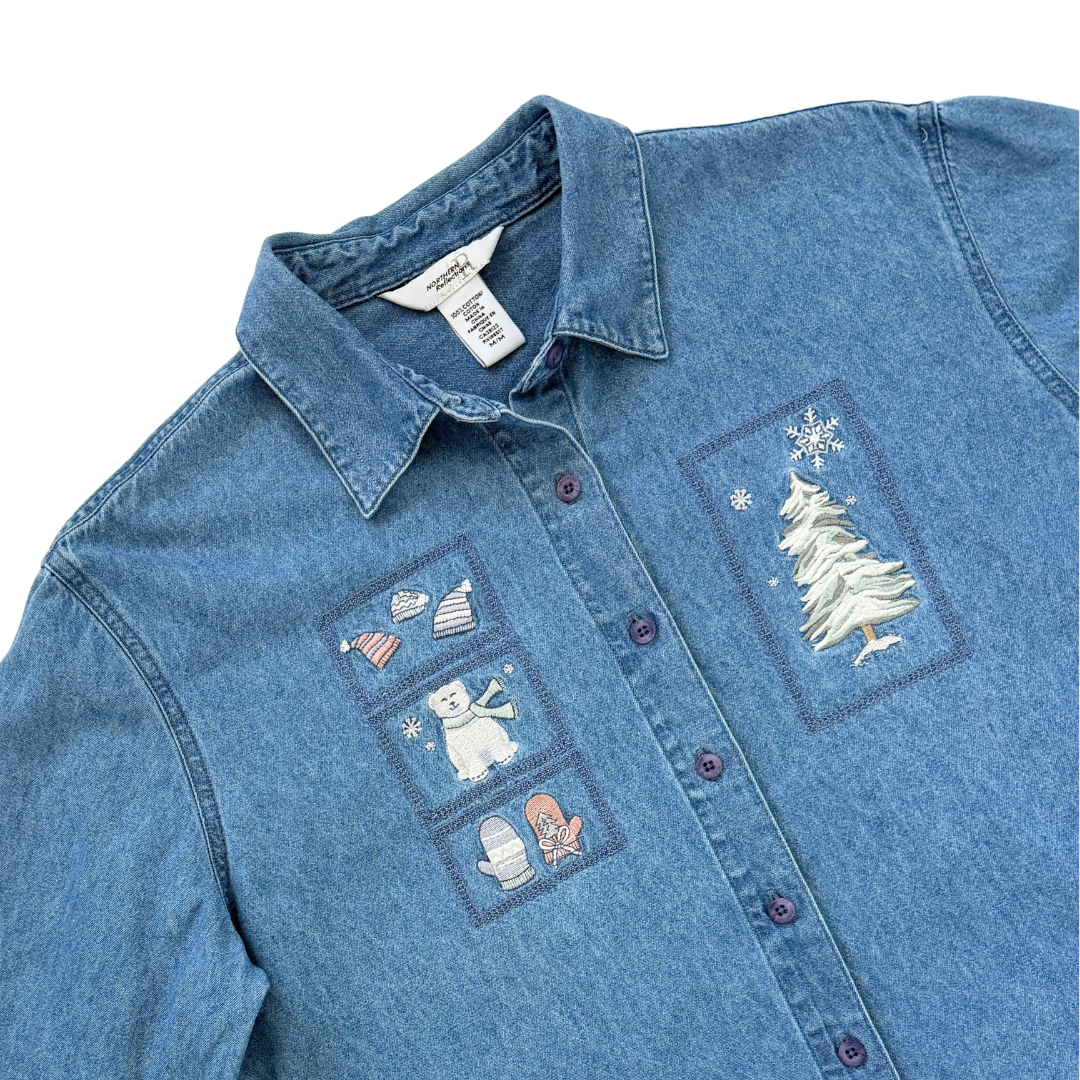 Northern Reflections Winter Wonderland Denim Shirt | Medium
