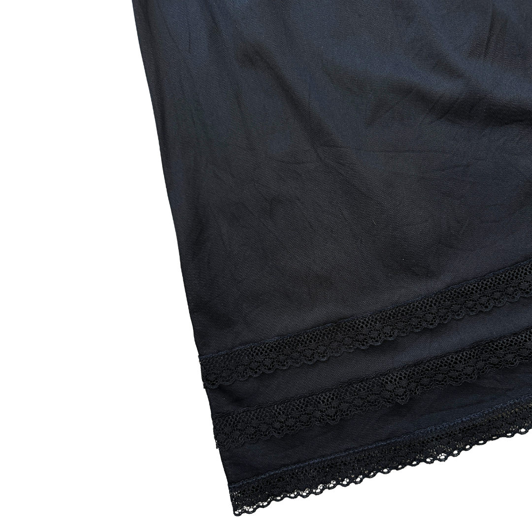 Intimate Details Black Lace Trim Skirt Slip | Medium