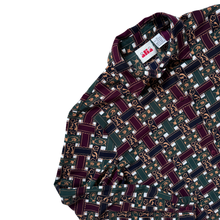 Load image into Gallery viewer, Alia Burgundy Green and Navy Graphic Blouse | Large
