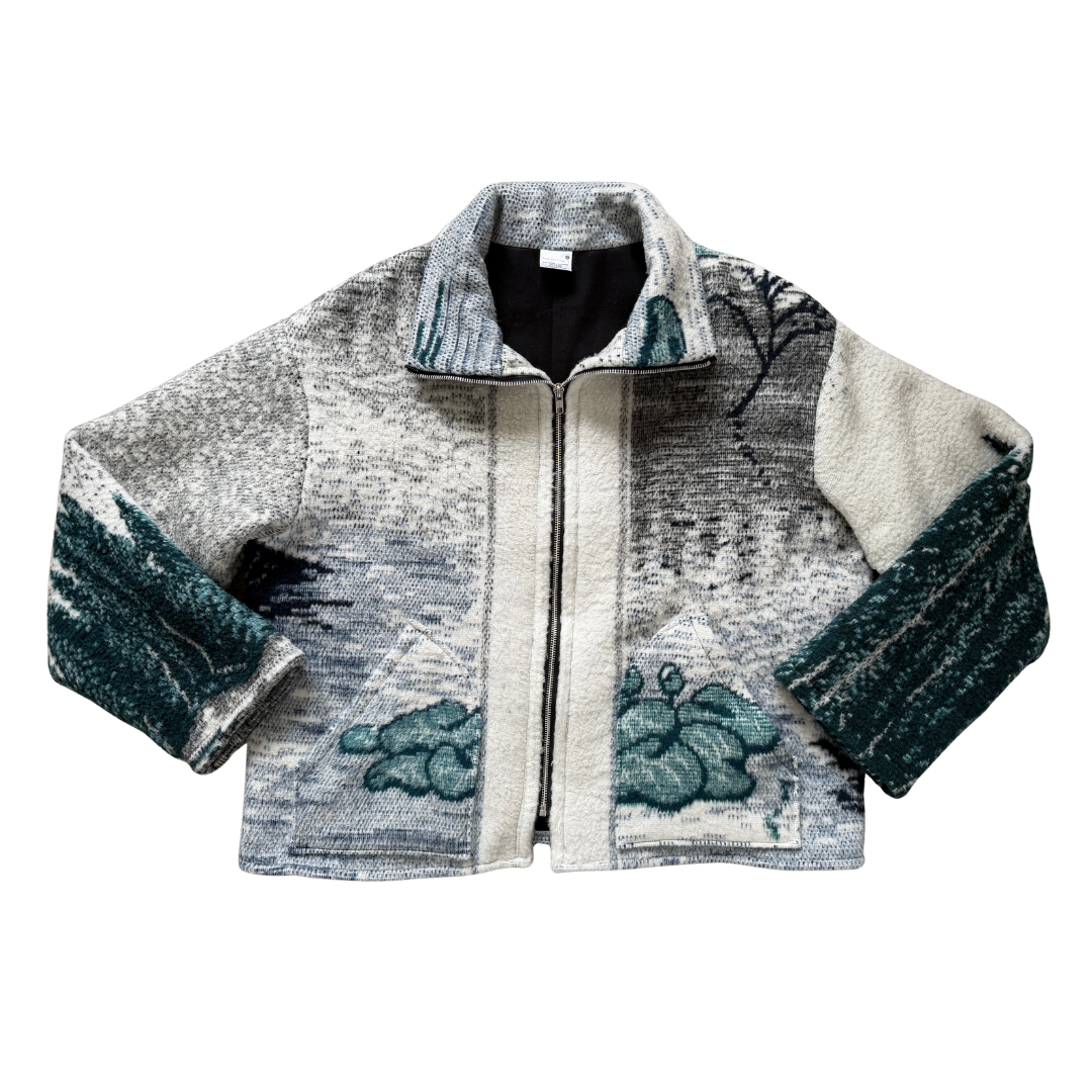 Loons on a Lake Recycled Blanket Jacket | Large