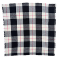 Vintage 100% Cotton Black, White and Red Plaid Flannel Square Scarf