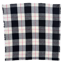 Load image into Gallery viewer, Vintage 100% Cotton Black, White and Red Plaid Flannel Square Scarf
