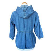 Load image into Gallery viewer, Reitman&#39;s Pop Express Hooded Denim Jacket | Small-Medium
