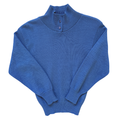 Vintage 1980s-1990s Calvin Klein Blue Wool Blend High Neck Sweater - Extra-Small / Small