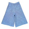 Vintage 80s Purple and Blue Marled Raw Silk Culottes / Shorts | Medium