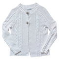 Vintage 1990s-2000s Jones New York Sport White Cable Knit Cardigan | Medium