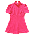 Vintage 70s Neon Pink Fortrel Babydoll Mini Dress | Extra-Small