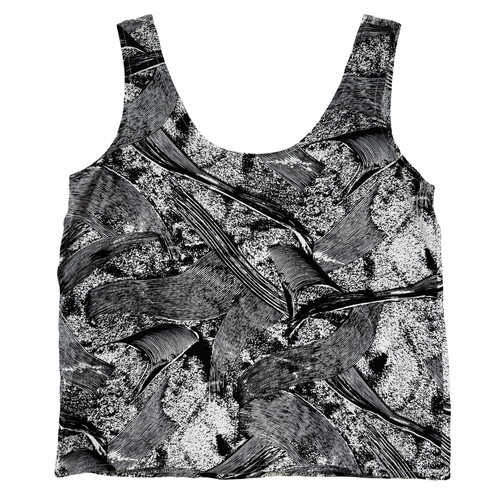 Vintage 80s Black and White Geometric Tank Top | Medium