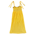 Vintage 1970s Rhapsody and Robes by Kay Bros. INC Bright Yellow Ruched Terry Dress - Small