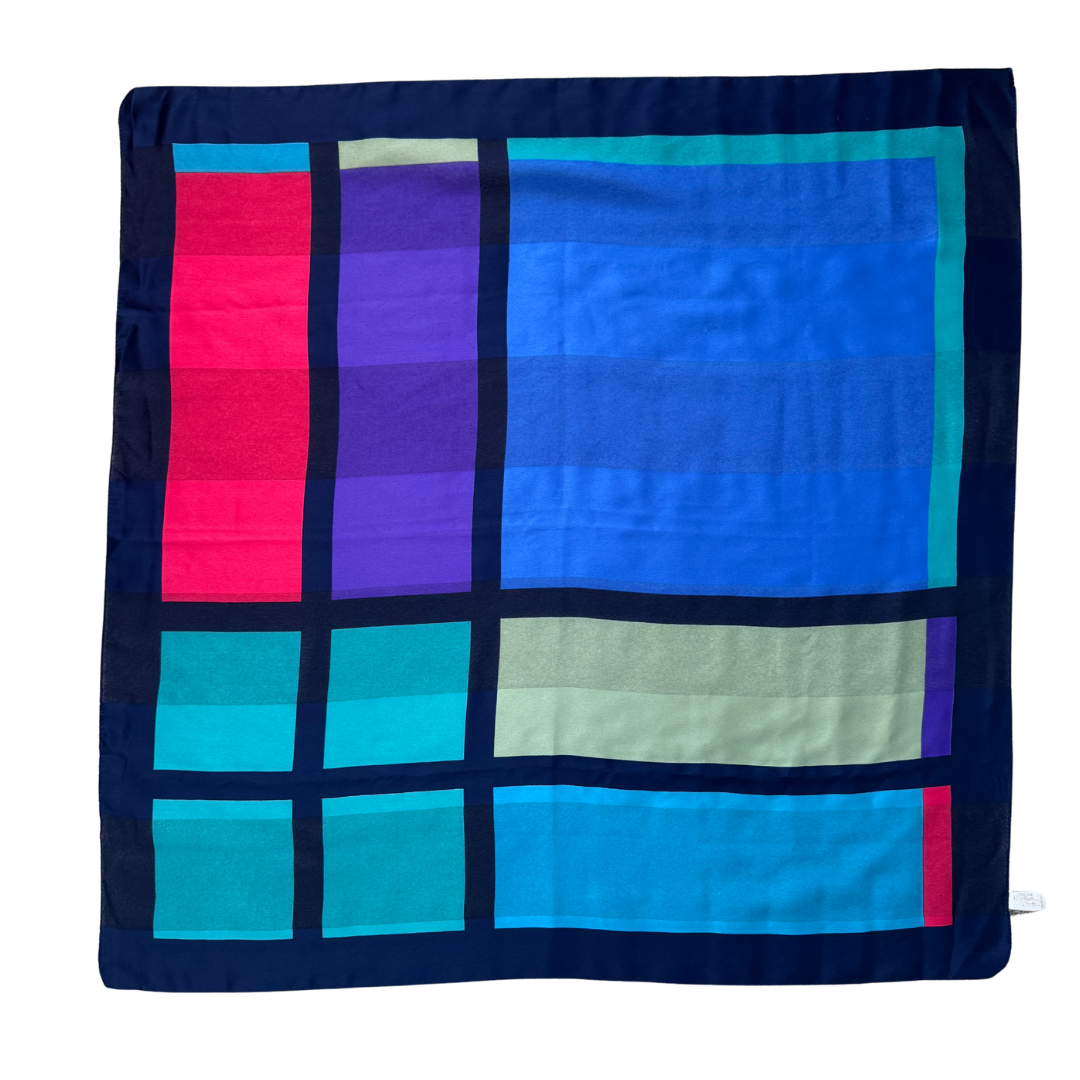 Vintage Monique Martin Colour Block Square Scarf