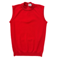 Vintage 1970s Dia-Lon Red High Neck Sleeveless Knit Tank Top | Small