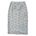 Vintage 90s Cleo Petites Grey Floral Maxi Skirt | Large