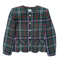 Vintage 1980s D'Allairds Green and Red Plaid Wool Blend Blazer | Medium-Large