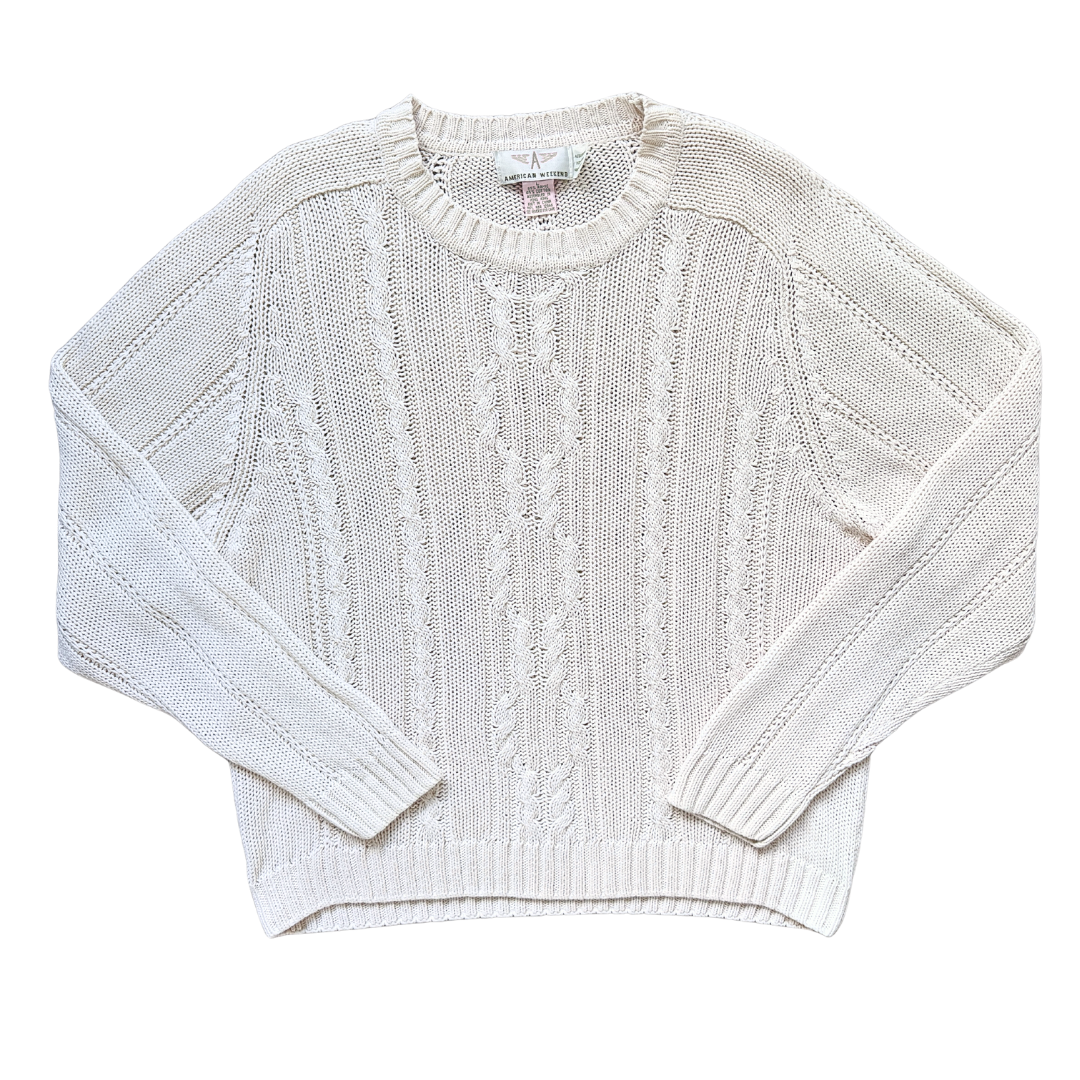 Vintage 1980s-1990s American Weekend Cable Knit Sweater | Large / Extra-Large