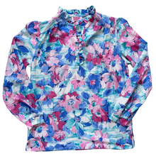 Load image into Gallery viewer, Vintage 1970s D&#39;Allaird&#39;s Floral Ruffle Collar Blouse | Medium
