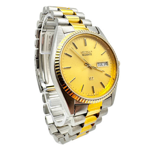 Vintage 80s Men’s Seiko SQ Two-Tone Watch