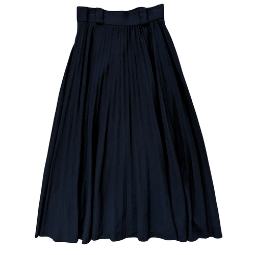 Vintage 1980s Spitalnick & Co. Saks Fifth Avenue Pleated Black Wool Maxi Skirt - Medium