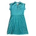 Vintage 1970s Junior Bazaar Teal Blue Terry Dress | Medium