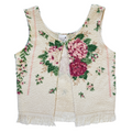 Recycled Vintage Pink Rose Towel Vest | Small