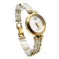 Vintage Eminence Paris Gold Tone Watch with Three-Strand Pearl Band
