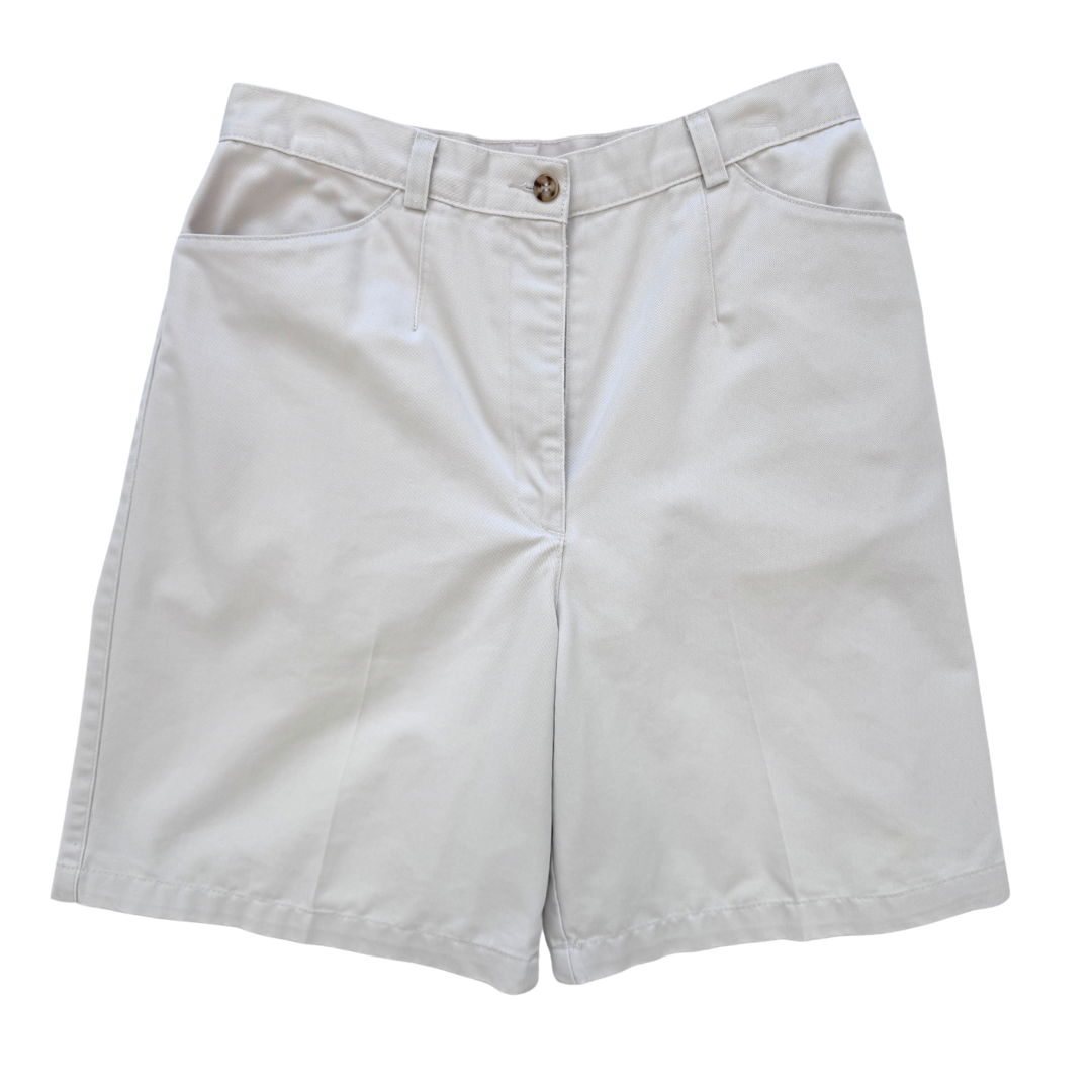 Vintage 1990s Haggar Beige Cotton Short | Medium