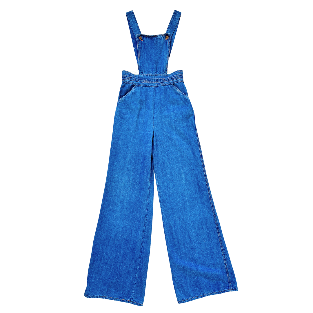Vintage 80s Brand New Generation Medium Wash Denim Overalls / Dungarees | Extra-Small / Small