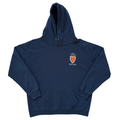 Vintage 1990s Oriel College Oxford Navy Hooded Sweatshirt - Large / Extra-Large