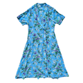 Vintage April Cornell Blue Floral Dress | Medium