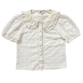 Beatnik White Lace Peter Pan Collar Blouse | Small