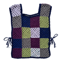 Up-Cycled Hand Crafted Dark Hues Granny Square Vest | One Size
