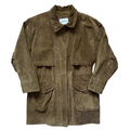 Vintage 1970s-1980s Margaret Godfrey Bagatelle Olive Suede Coat | Medium-Large